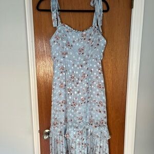 Lulu's Light Blue Floral Dress